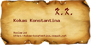 Kokas Konstantina névjegykártya